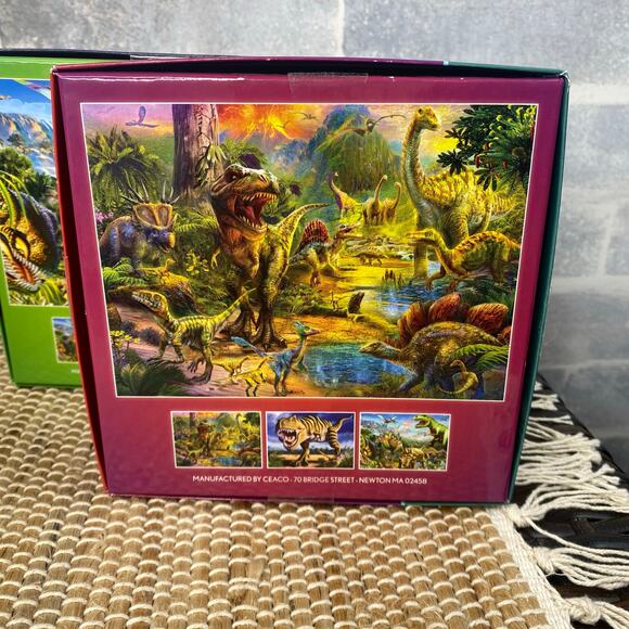 Four Puzzles Dino Glow Zone 100 piece puzzles Glow in the dark 2 New and 2 used - Picture 8 of 10